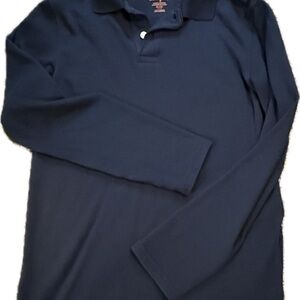 Boys L Blue Long Sleeve Polo Shirt